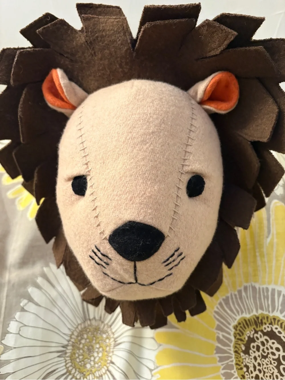 Wool Felt 3D Lion Head Wall Decoration, Nursery Wall Art, Kids Room Decoration